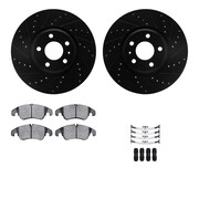 DYNAMIC FRICTION CO 8512-73066, Rotors-Drilled and Slotted-Black w/ 5000 Advanced Brake Pads incl. Hardware, Zinc Coated 8512-73066